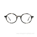 Women Fashion Round Eyeglasses Vintage Acetate Anti-blue Glasses Frames